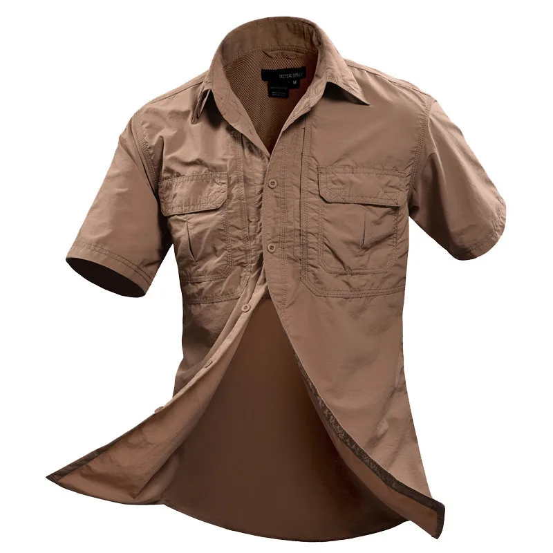 

Men Summer Outdoor Fast Dry Sunscreen Shirt Male Sports Climbing Short Sleeve Skin Thin Breathable Military Tactical Shirts
