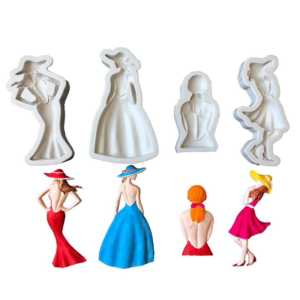 

New 3D Sexy Girl Silicone Fondant Molds Fashion Lady shape Mould Cake Decorating Tools Sugarcraft Bakeware Cupcake Molds