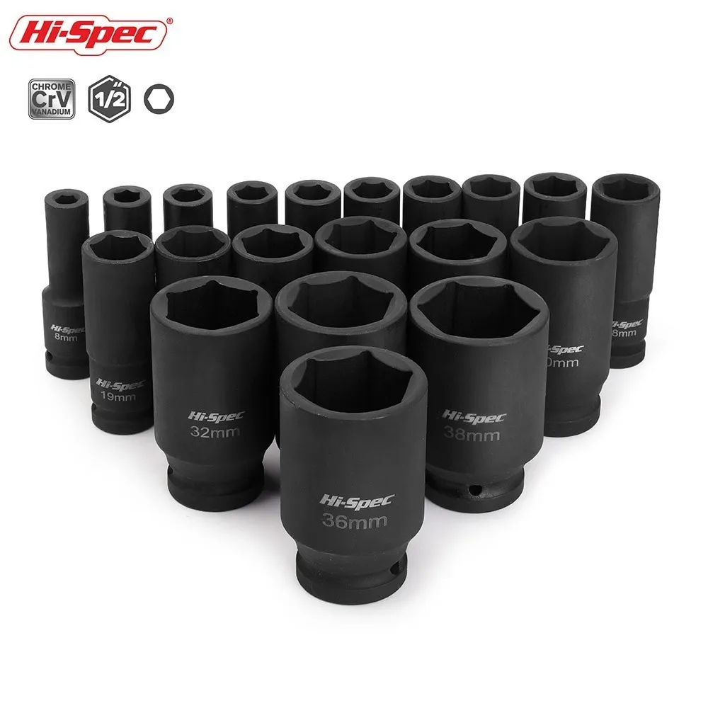 

Hi-Spec 1/2 DR. Impact Deep Socket 78mm Nut Socket Set CR-MO 6 Point Spindle Axle Socket Adapter 8mm 10mm 11mm 12mm 13mm to 32mm