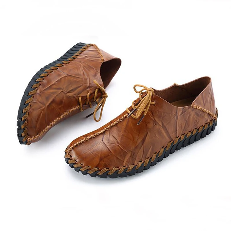 

2018 New Handmade Mens Loafers Shoes High Quality Genuine Leather Men Driving Shoes Breathable Mens Moccasins Shoes