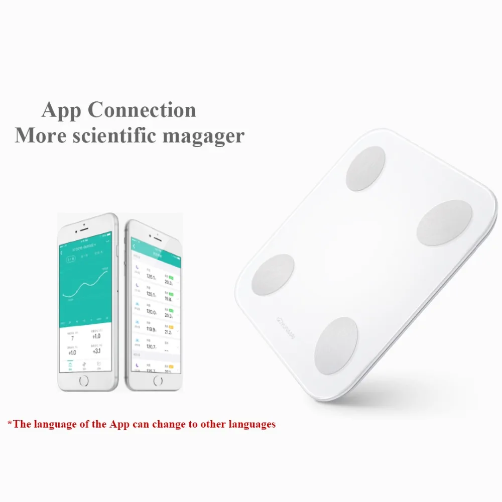  Original Xiaomi YUNMAI Mini 2 Balance Smart Body Fat Weight Scales English APP Control Hidden LED D - 32998610016