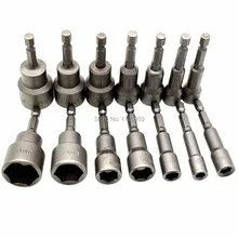 14 шт. набор ударных насадок 1/" шестигранный хвостовик Гайка Драйвер Магнитная розетка гаечный ключ от 6 мм до 19 мм воздушные ударные сверла адаптер Метрическая гаечная головка