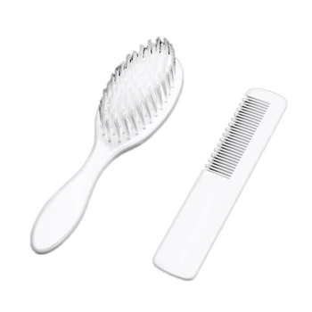 

Headwear Baby Girls Boys White Hairbrush Newborn Hair Brush Infant Plastic Comb Head Massager