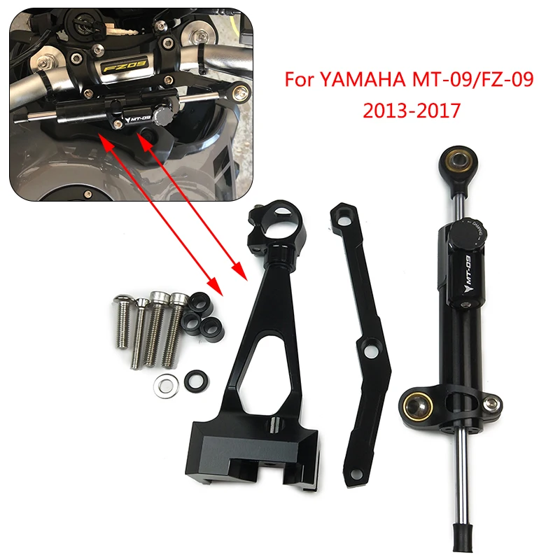 

MT-09 Full Set of Steering Damper With Bracket Motorcycle Accessories For YAMAHA MT-09 FZ-09 2013 2014 2015 2016 2017 MT 09 MT09