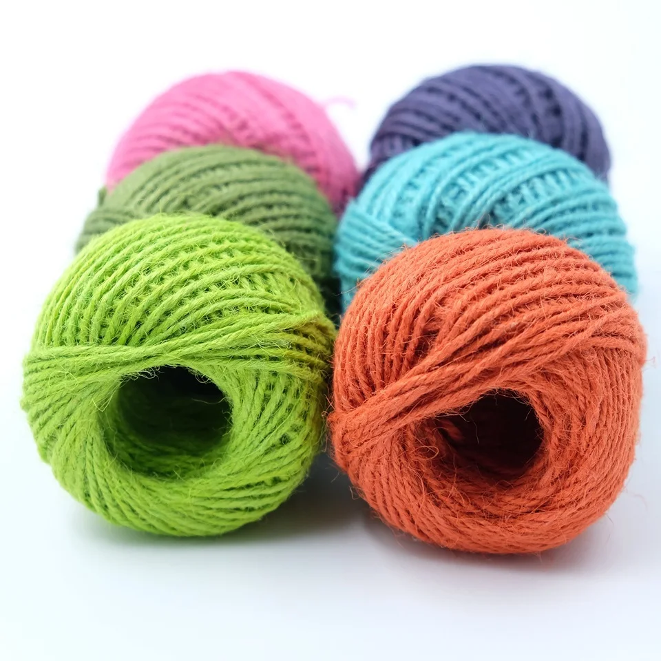 

50M Decorative Natural Burlap Hessian Jute Twine Cord Hemp Rope String 2mm Rustic Wrap Gift Packing String Wedding Decoration