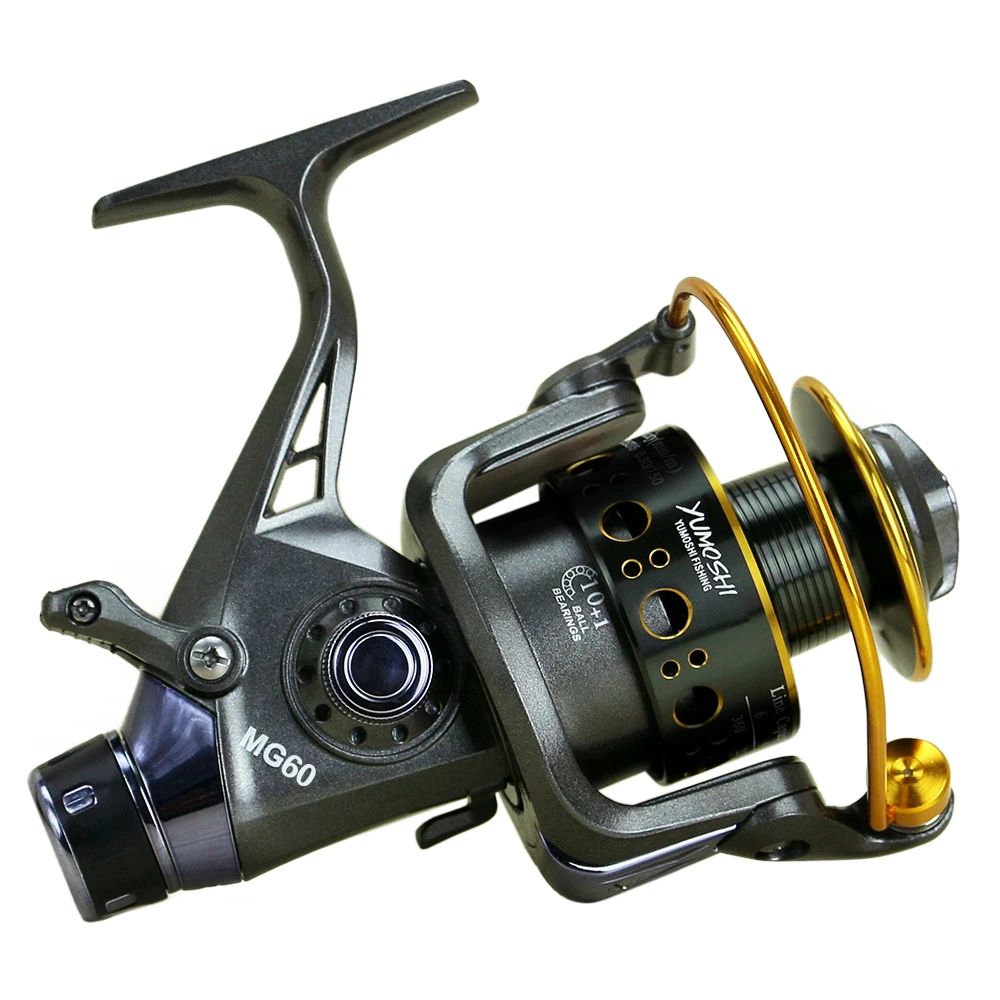 10+1 Ball Bearings Spinning Fishing Reel Dual Brake System Smooth Metal