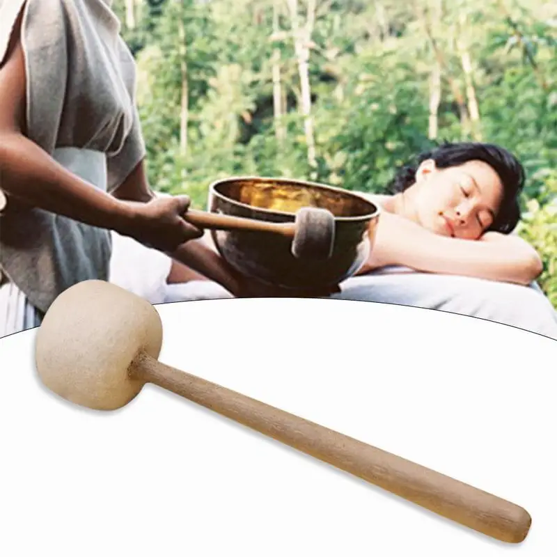 23 CM de fieltro de lana + cuenco de Canto de melocotón teclado de percusión de madera Mallet accesorios de instrumentos musicales