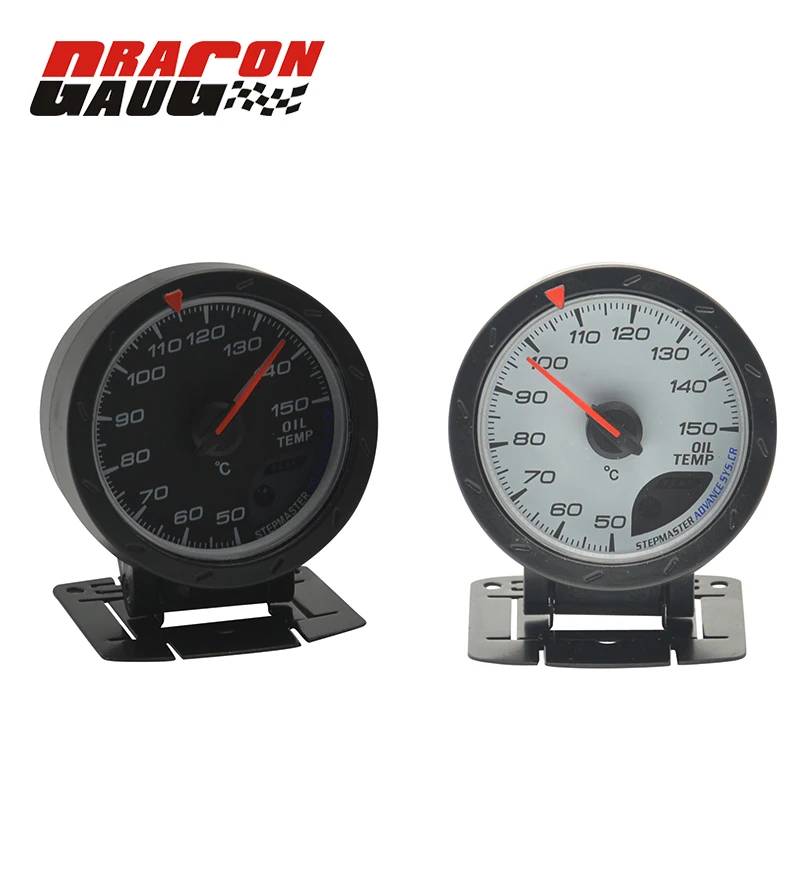 

Dragon gauge 60MM Car engine Oil temperature Meter Oil Temp Gauges Whire Face Stepping motor self check function 50-150 Celsius