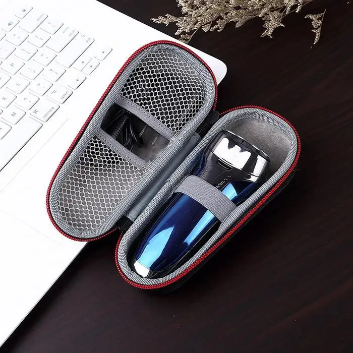 

Portable storage bag Hard Shell Portable Razor with Zipper Internal Double Layer bag for Shaver and charger,electronic devices