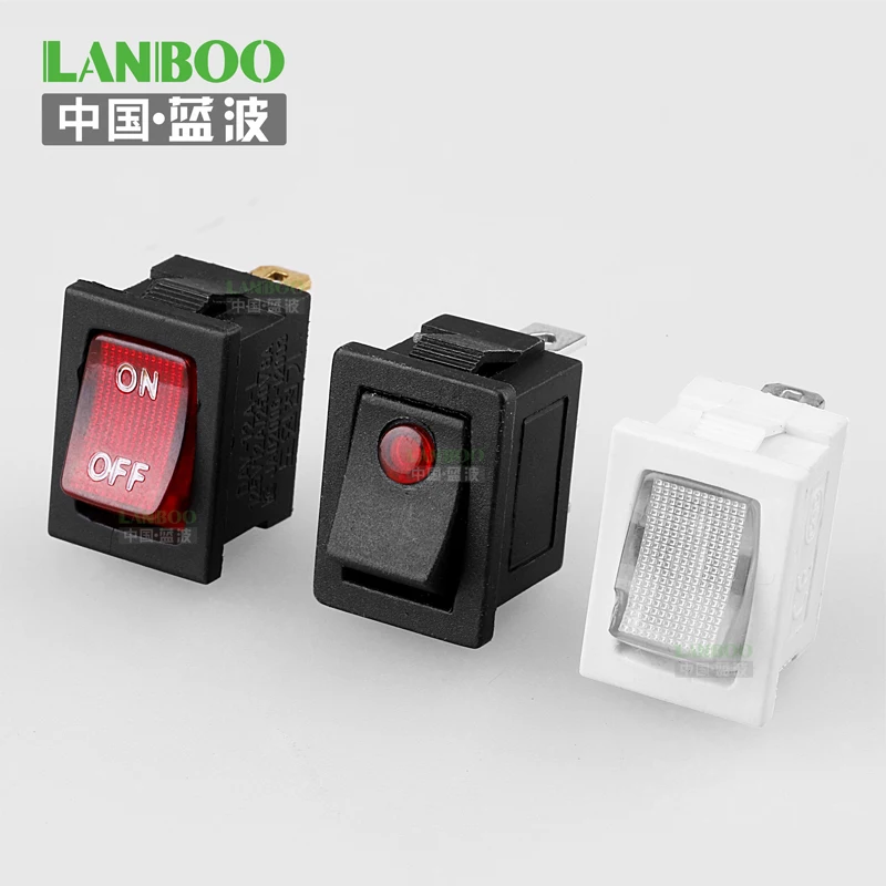 

Lanboo 3Pin ON OFF 250V KCD1 Rocker Switch With Light 1E4 T85