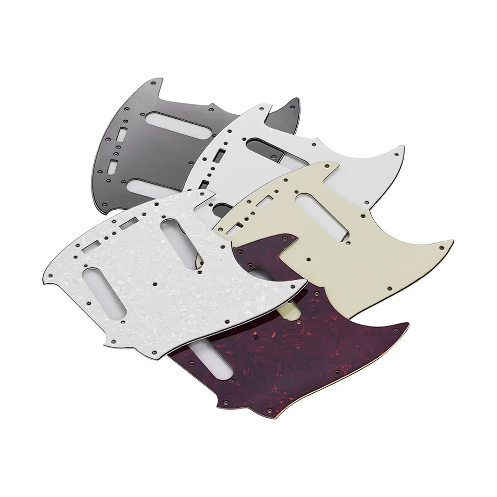 

3 Ply PVC Electric Guitar Pickguard with 2 Single Coil Pickup Hole for Mustang MG69 Guitar Replacement Parts
