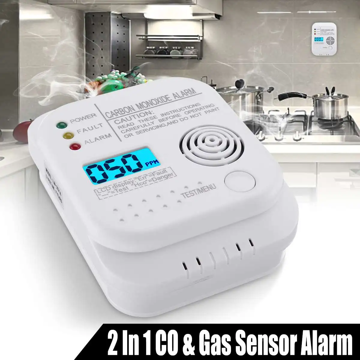 

NEW CO Gas Sensor Alarm Detectors LCD Digital Carbon Monoxide Alarm Detector Independent Home Security Sensor Warning Tool