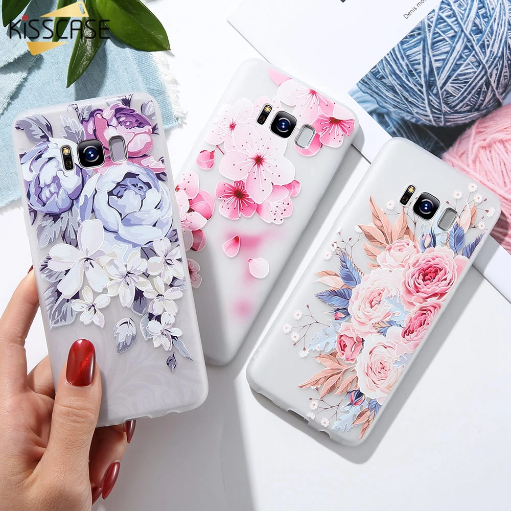 KISSCASE цветок чехол для samsung A5 A7 J7 2016 2017 Мягкий силиконовый телефона Galaxy Note 9 S8 S9 Plus S7
