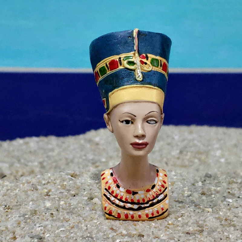 

Head Figurines Statue Resin Ancient Pharaoh Queen King Mummy Home Decoration