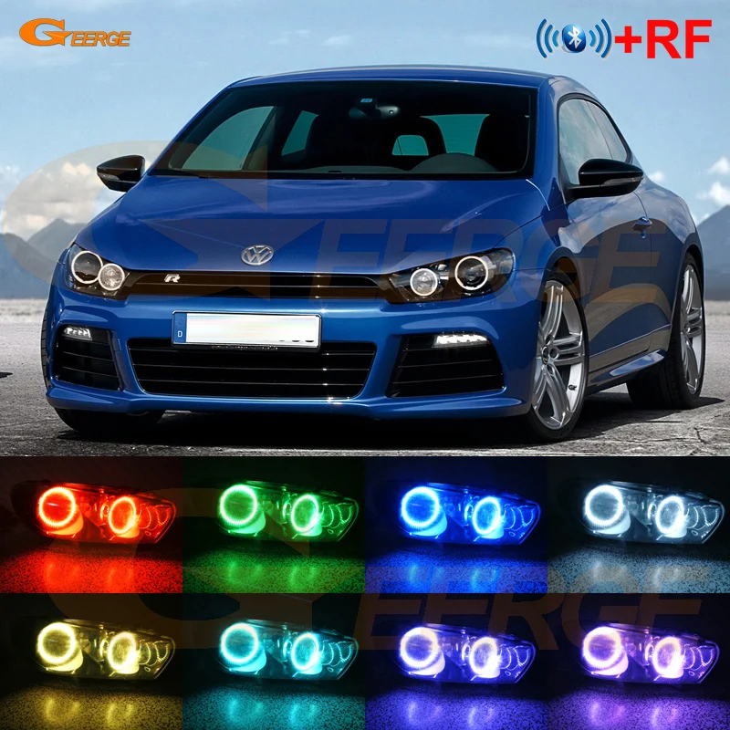 Для Volkswagen VW Scirocco 2008-2013 ксеноновая фара RF Bluetooth контроллер многоцветный ультра яркий RGB комплект светодиодов «глаза ангела»