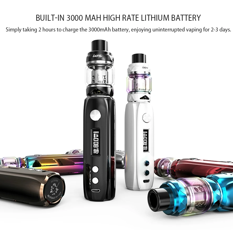 Оригинал IJOY Katana мод 81 Вт TC встроенный 3000 мАч батарея 0 96 дюймов OLED дисплей RDA 810 ПЭИ