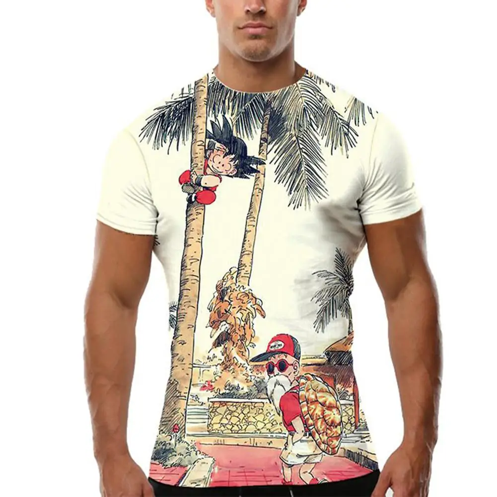 

ZACOO Men 3D Cartoon Figure Pattern Short Sleeve T-shirt