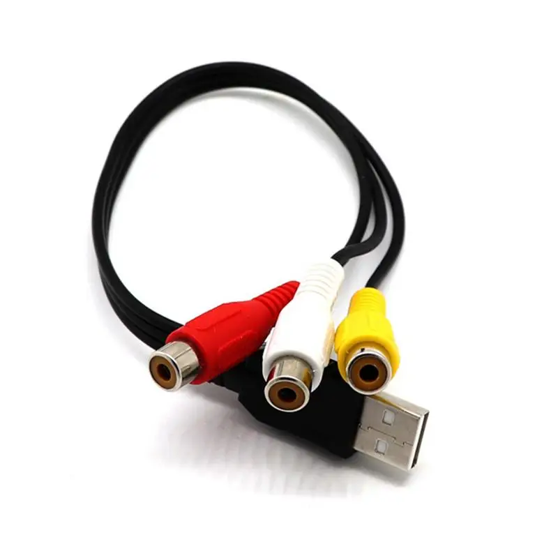 Композитный кабель переходник со штекера USB на гнездо 3RCA RGB AV Аудио Видео|Кабели