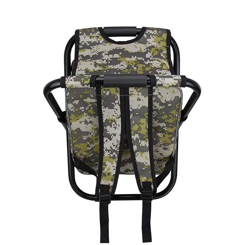 

Oxford Cloth 600D Folding Camping Fishing Chair Fishing Stool Backpack Chair With Picnic Bag Hiking Camouflage Seat Table Bag
