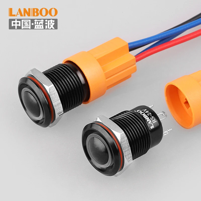 

LB12B 4pin single color illuminated waterproof push button switch