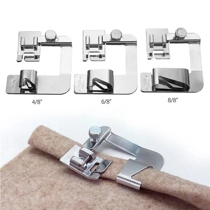 

Domestic Sewing Machine Foot Presser Rolled Hem Feet Selvage Crimping Presser Household Sewing Machine Accessories practical