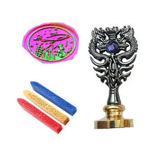 Винтажная сургучная Печать комплект печатей для плавания рыбы водорослей металлический Дракон ручка свадебные приглашения Фирменная специальная печать штамп