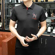 Hayblst, новинка, брендовая деловая рубашка поло для мужчин, повседневная, Hombre, вышивка, хлопок, Ральф, мужские топы с коротким рукавом, футболки, одноцветные, тонкие, Homme