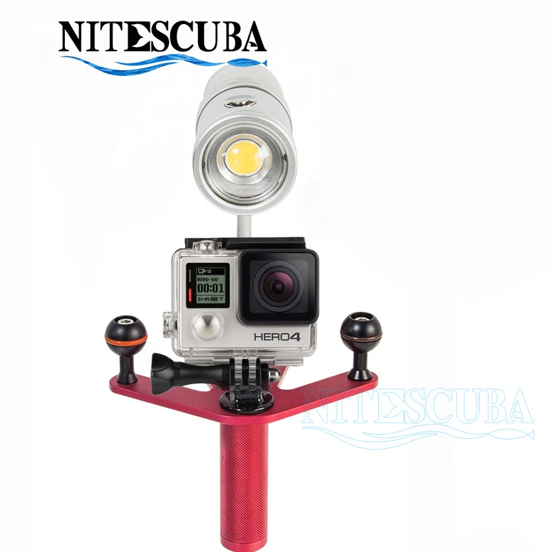 Nite Scuba Diving camera handle tray bracket Pistol grip& v4k video