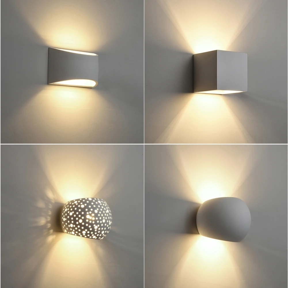 

Handmade plaster wall light 5W Led wall sconce Surface mounted for Living room bedroom stair 110V 220V Modern Home led wall lamp