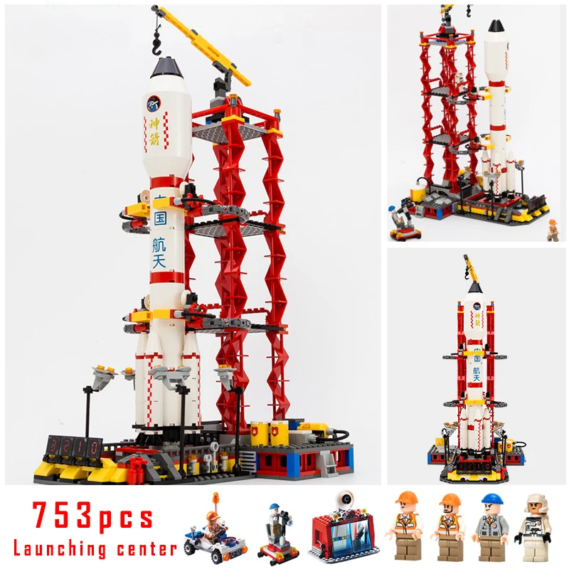 

Models building toy Center Rocket Space Blocks 753pcs Building Blocks Compatible with city toys & hobbies birthday gift