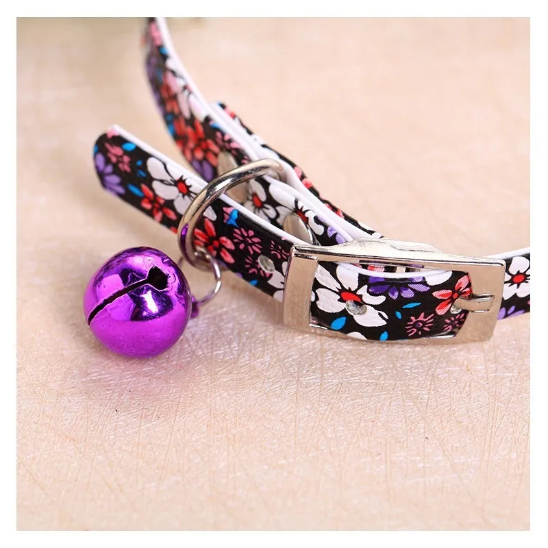 New Fashion Classic Coral Floral Prints Pet Cat Puppy Dog Collar Neck with Bell 31cm*1cm