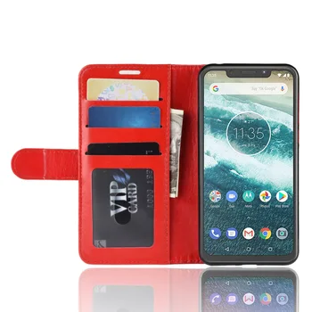 

30pcs/lot free shipping R64 Wallet Leather Stand PU+TPU Cover with card slot For Motorola MOTO One P30 Play MOTO One P30Power