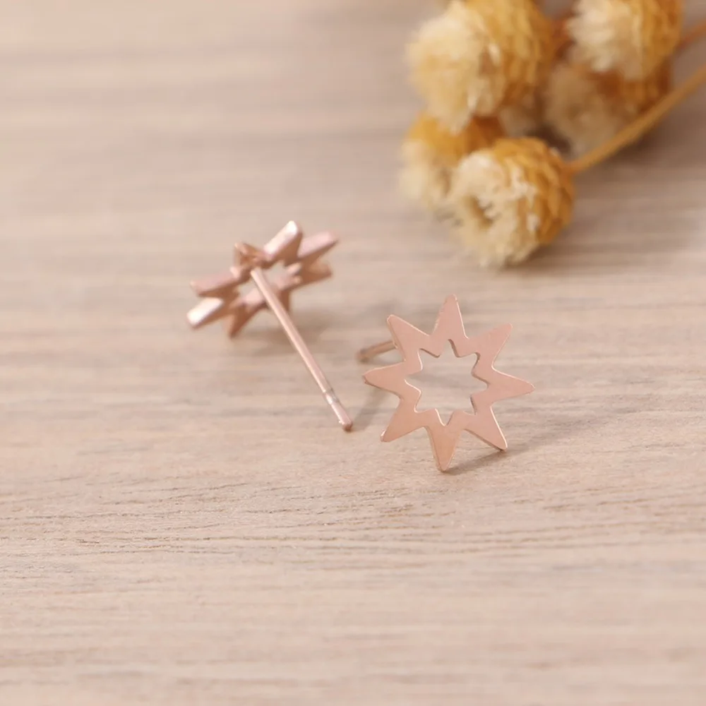 Badu DIY модные серьги гвоздики розово золотой геометрической формы для