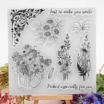 

Flower Printed Transparent Seals Clear Stamps DIY Scrapbooking Photo Album Card Making Decorative Paper Card Craft Handmade gift