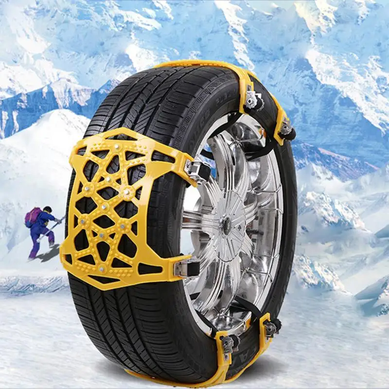 

New 6 Pieces Car Anti-Skid Chain Thickening Widened Tire Chains Snow Chai With Gloves Wrench Crazy Shopping Day Below Cost Price