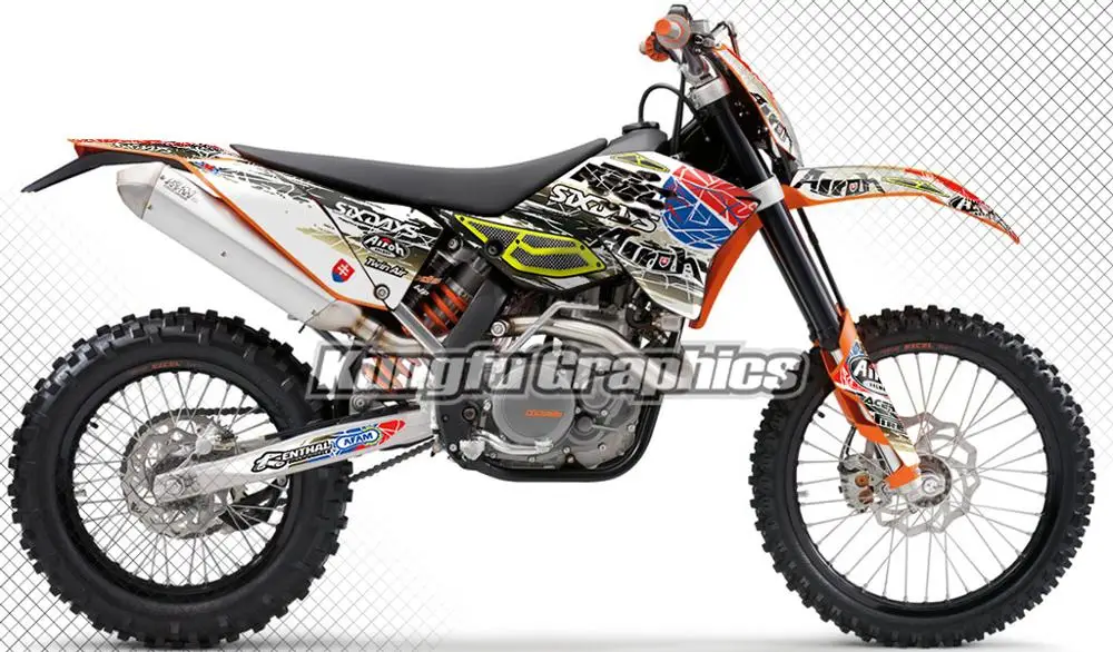 И рисунком «кунг-фу» Графика MX наклейки Мотокросс наклейка комплект для KTM 125 200 250 300 400 450 530 525 EXC EXC-F XC-W XCF-W 2008 2009 2010 2011