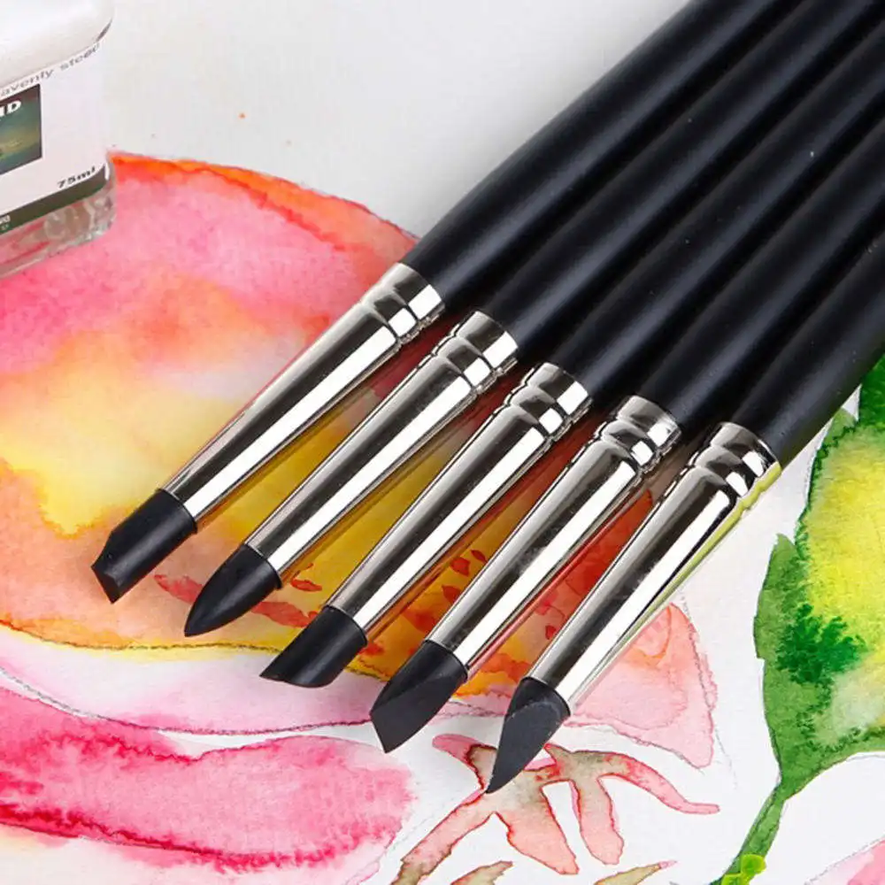 

5pcs Silicone Brush Pens Dental Shaping Tooth Tool For Adhesive Composite Resin Cement Porcelain Teeth Tools Accessories