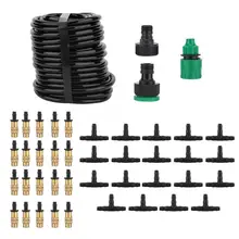 Зеленый 15 m 20 Медь сопла шланговые орошения Системы завод самополив комплект для капельницы led для растений Сад Комплект инструментов