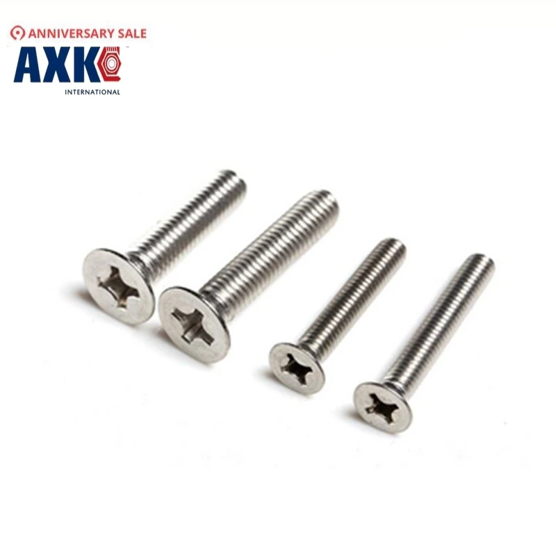 

Free Shipping 100pcs/Lot GB819 M2.5x12 mm M2.5*12 mm 304 Stainless Steel flat head cross Countersunk head screw