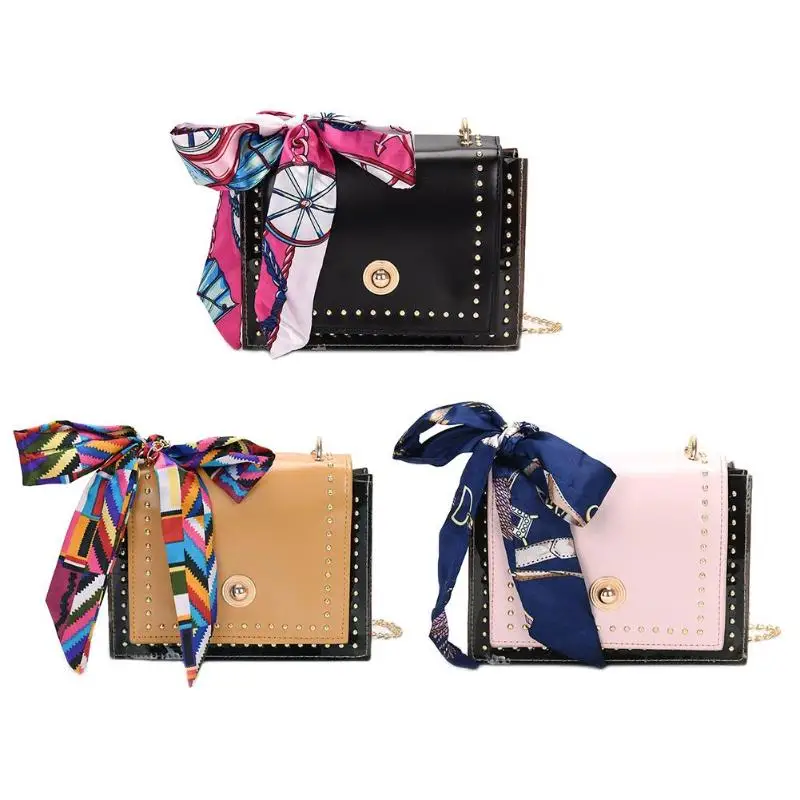 

Rivet Shoulder Handbags Leather Chain Women Small Crossbody Messenger Bags