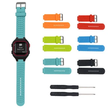 

New Soft Bracelet Men Sport Silicone Watch Wrist Band Strap For Garmin Forerunner 25 Watch Wrist Band Strap Replacement