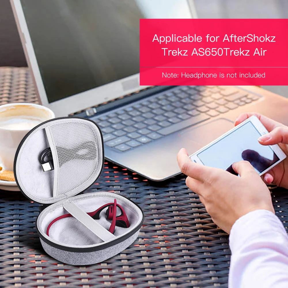 Headphone Carrying Case with Mesh Bag Waterproof Shock resistant