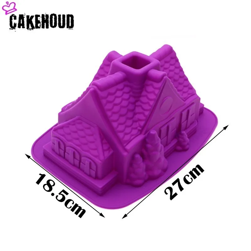 CAKEHOUD 3D мультфильм Дом Форма торт плесень DIY шоколад, жевательные изделия, хлеб, выпечки для украшения с помощью сахара печенье силиконовые формы Рождество