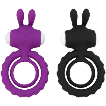 Soft Silicone Dual Vibrating Cock Ring Dick Penis Ring Cockring Adult Sex Toys for Men for Couples Enhancing Harder Erection 6