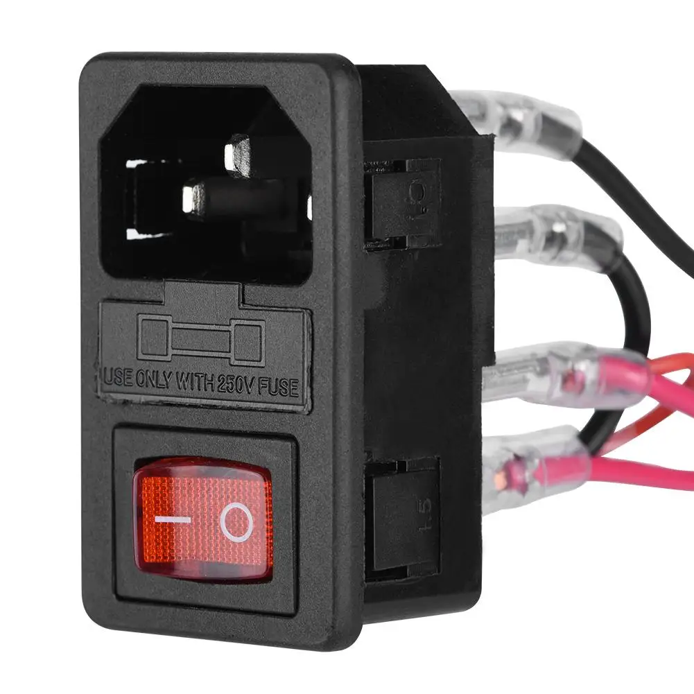 

Rocker Switch 15A 220V/110V Power Supply Switch/Adapter Socket Module with a Fuse for Printer U-type Plug
