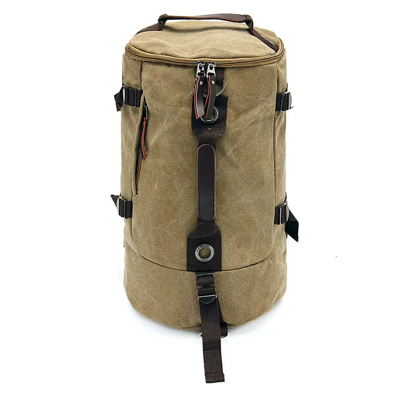 

High Quality Large Capacity Canvas Man Outdoor Travel Bags Mountaineering Backpack Climbing Men Bag Bucket Shoulder Bag Rucksack
