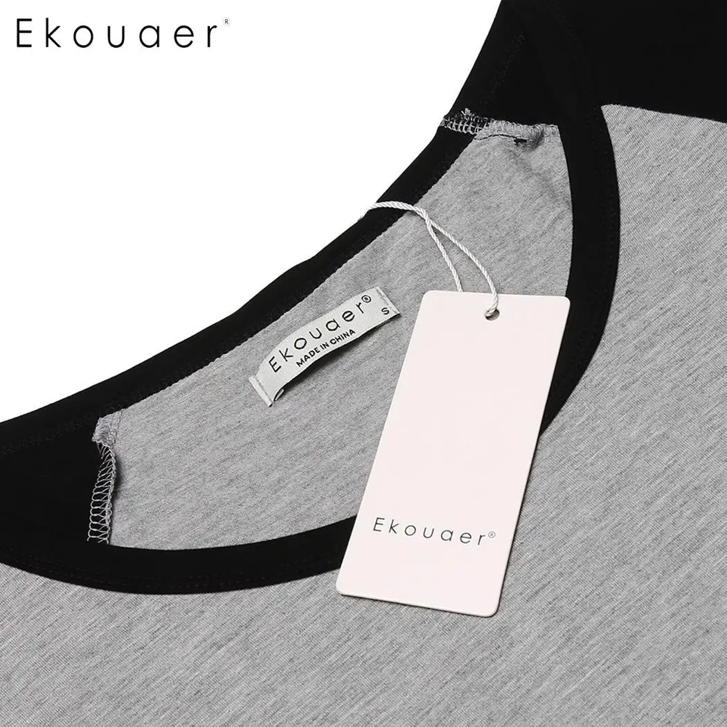 Женский пижамный комплект Ekouaer футболка с коротким рукавом и шорты в стиле