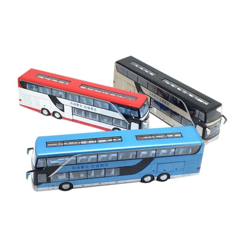 Модель автобуса из сплава FBIL модель 1:32 высокая имитация двухэтажный