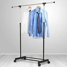 Регулируемый двойной рельсовый стеллаж для одежды из нержавеющей стали, органайзер Satnd на колесиках для обуви, набор инструментов для дома HWC