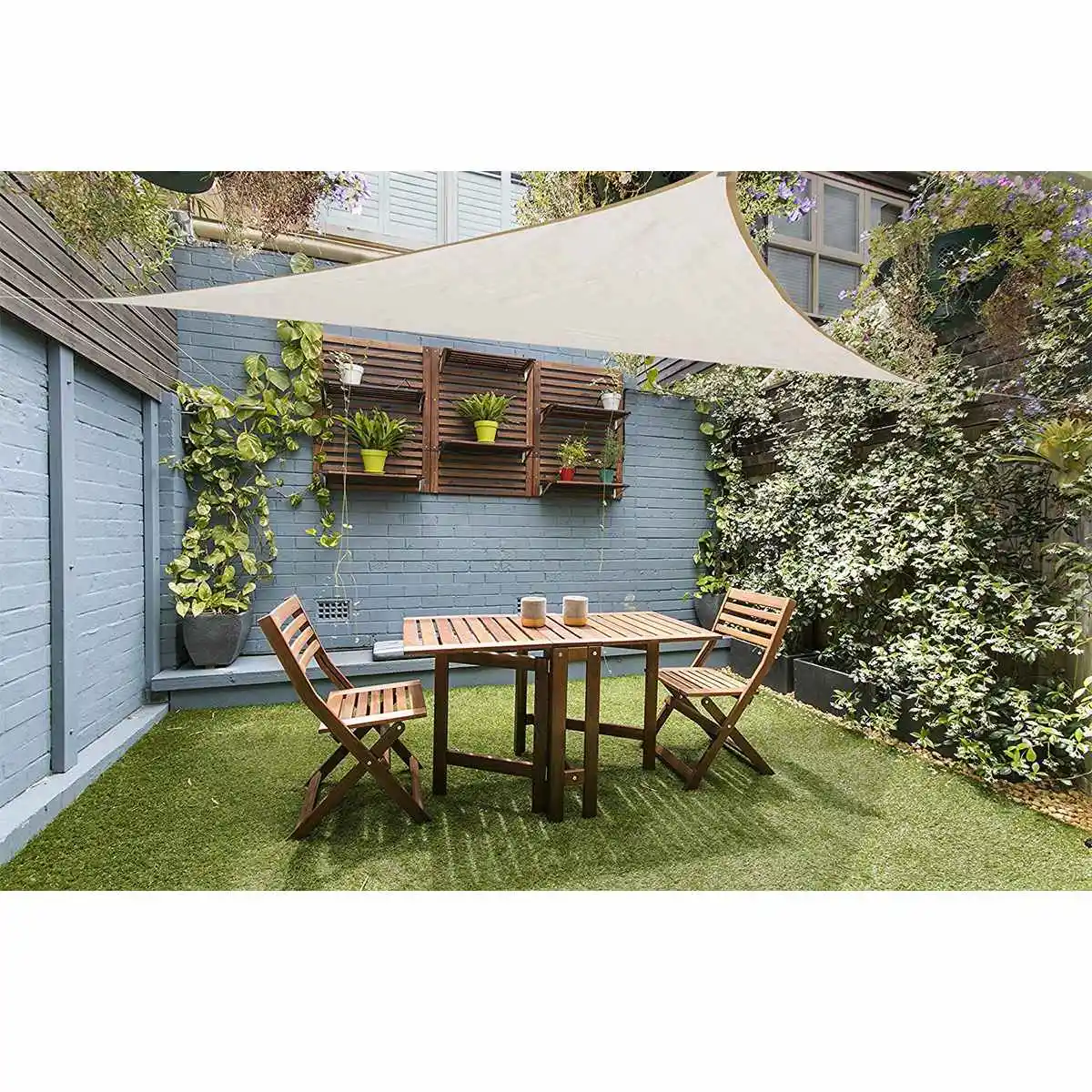 

300D Waterproof Sunproof Mesh Net Sun Shade Sail UV Protection Sun Shelter Awning Sunshade Nets Yard Garden Right triangle